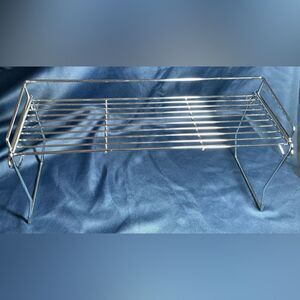 Freestanding Bathroom Metal Shelf, Silver Chrome Finish Collapsible EPC